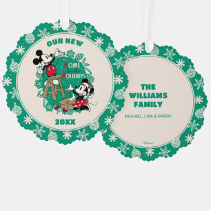 Mickey & Minnie   Our New Home for the Holidays Ornament Card