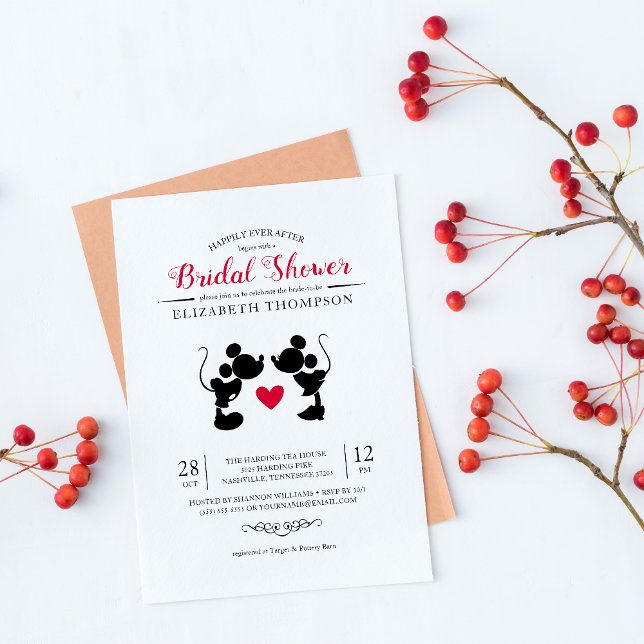 Mickey & Minnie | Silhouette Bridal Shower Invitation (Creator Uploaded)