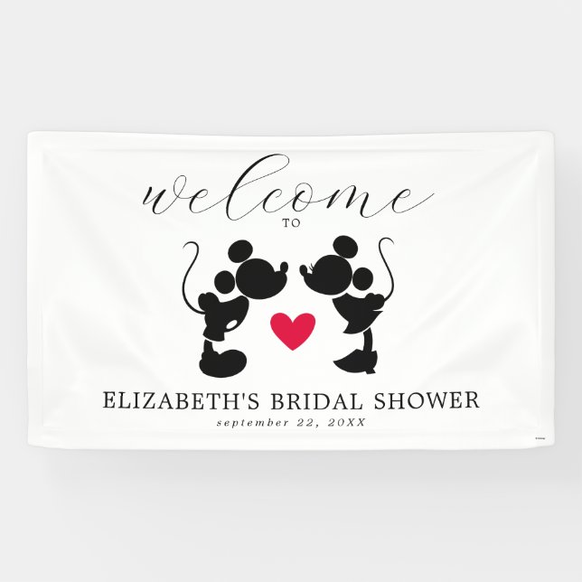 Mickey & Minnie Silhouette Bridal Shower Welcome Banner (Horizontal)