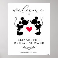 Mickey & Minnie Silhouette Bridal Shower Welcome