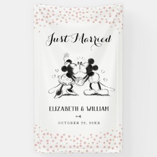 Mickey & Minnie Sketch   Just Married Banner