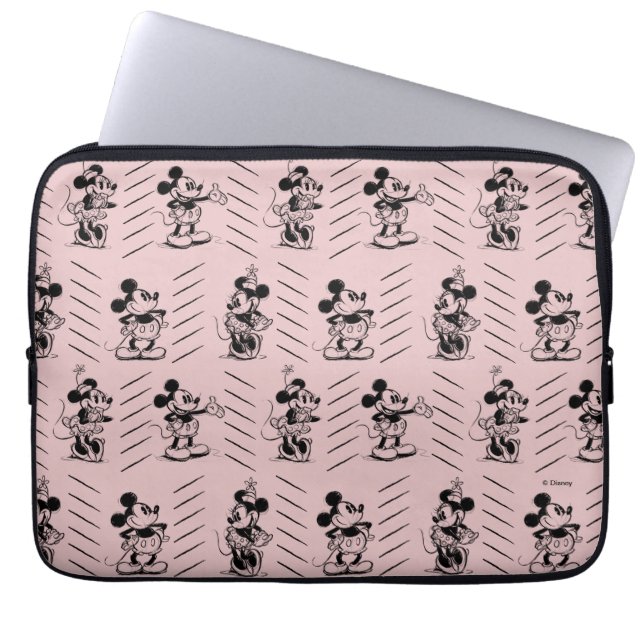 Mickey & Minnie | Sketch Pattern Laptop Sleeve (Front)