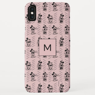 Mickey & Minnie   Sketch Pattern - Monogram iPhone XS Max Case