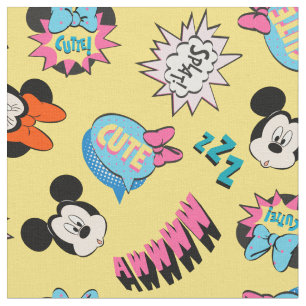 Mickey & Minnie   Super Hero Pop Pattern Fabric
