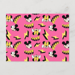Mickey & Minnie   Super Hero Power Pattern Postcard