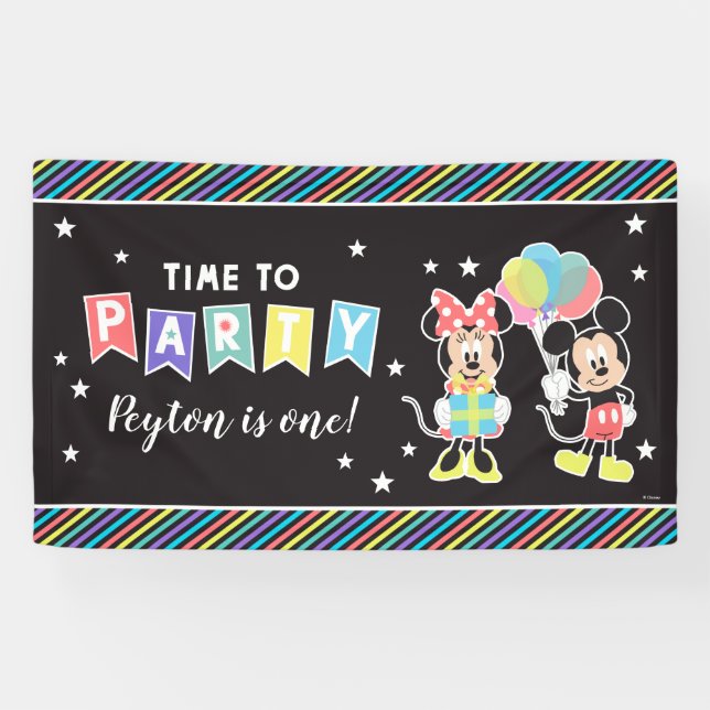 Mickey & Minnie | Time to Party Banner (Horizontal)