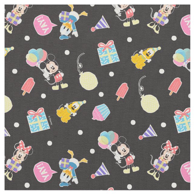Mickey & Minnie | Time to Party Fabric (Close Up)