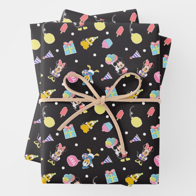 Mickey & Minnie | Time to Party Wrapping Paper Sheet (In situ)