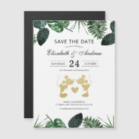 Mickey & Minnie Tropical Glitter Save the Date