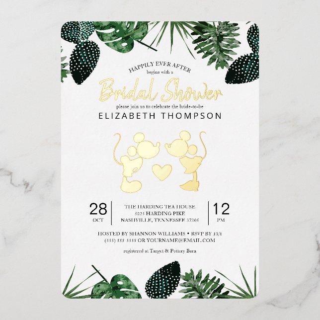 Mickey & Minnie | Tropical Gold Bridal Shower (Front)