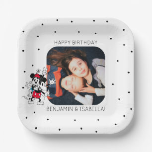 Mickey & Minnie   Twins Birthday  Paper Plate