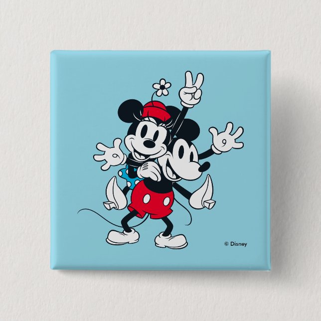 Mickey & Minnie | Two of a Kind 2 Inch Square Button (Front)