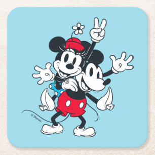 Mickey & Minnie   Two of a Kind Square Paper Coaster