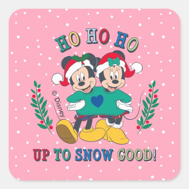 Mickey & Minnie | Up to Snow Good Square Sticker (Front)