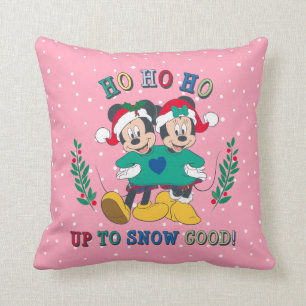 Mickey & Minnie Up to Snow Good Throw Pillow