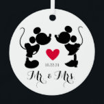 Mickey & Minnie Wedding | Silhouette Metal Ornament<br><div class="desc">Commemorate your love story with this elegant metal ornament featuring the iconic silhouettes of Mickey and Minnie Mouse in a romantic wedding design. Perfect for Disney-loving couples, this customizable ornament is an ideal keepsake for weddings, engagements, or anniversaries. Add a touch of Disney magic to your holiday decor or gift...</div>