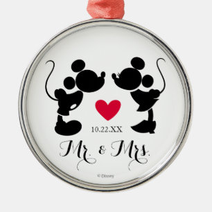 Mickey & Minnie Wedding   Silhouette Metal Ornament