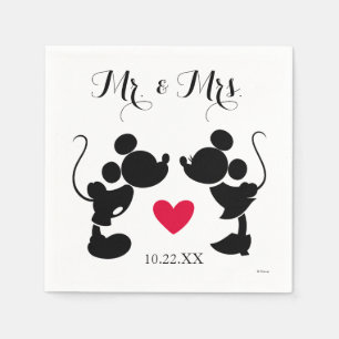 Mickey & Minnie Wedding Silhouette Napkin