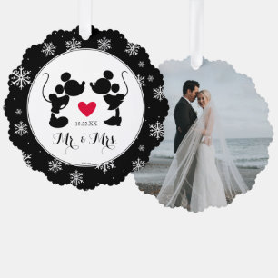 Mickey & Minnie Wedding   Silhouette Ornament Card