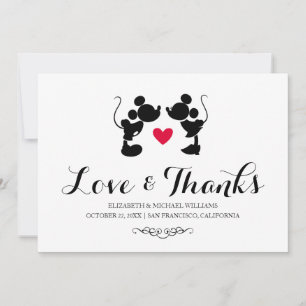 Mickey & Minnie Wedding   Silhouette Thank You