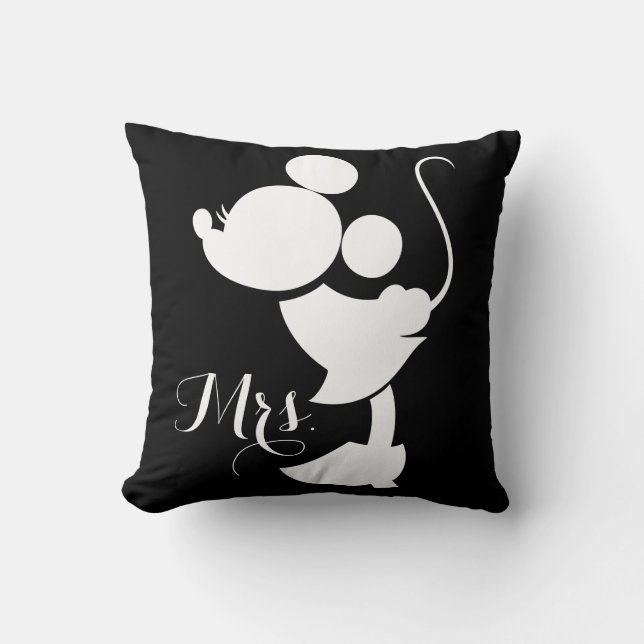 Mickey & Minnie Wedding | Silhouette Throw Pillow (Front)