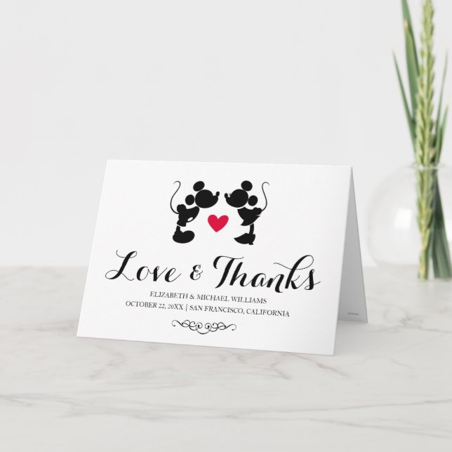 Mickey & Minnie Wedding | Thank You Card (Front)