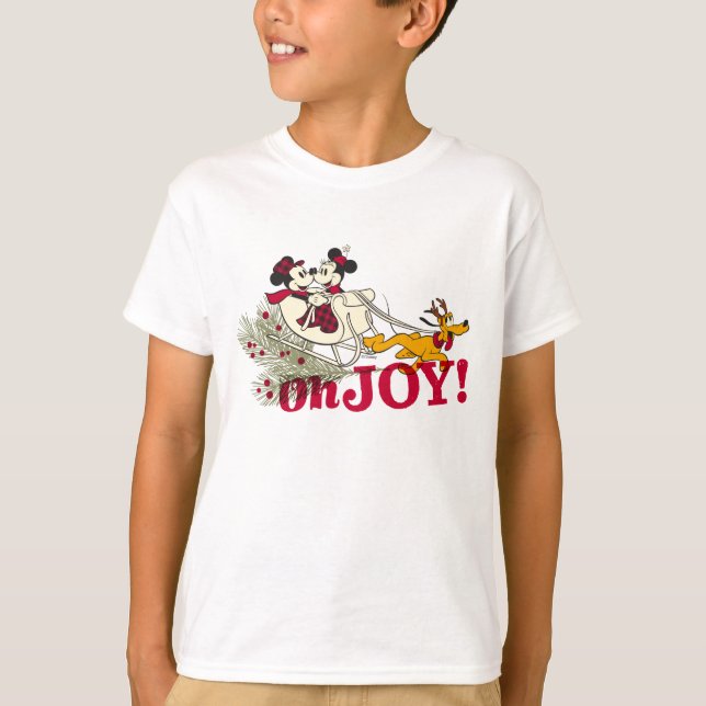 Mickey & Minnie with Pluto | Oh Joy! T-Shirt (Front)