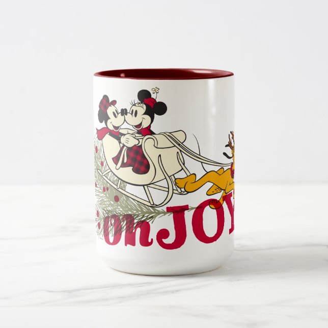 Mickey & Minnie with Pluto | Oh Joy! Two-Tone Coffee Mug (Center)