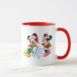 Mickey & Minnie With Snowflake Mug