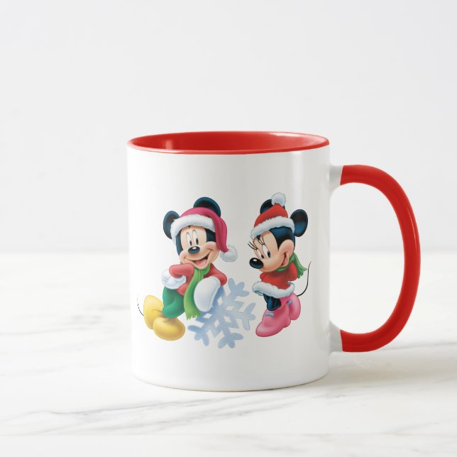 Mickey & Minnie With Snowflake Mug (Right)