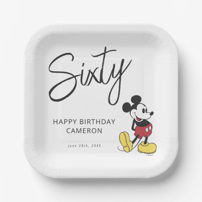 Mickey Mouse 60th Birthday Paper Plate (Front)