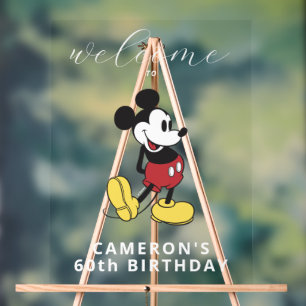 Mickey Mouse 60th Birthday Welcome Acrylic Sign