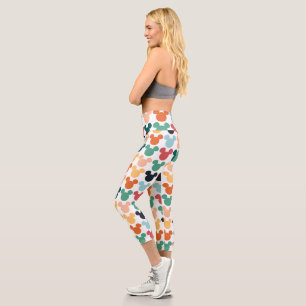 Mickey Mouse A Colourful Repeating Logo Capri Leggings