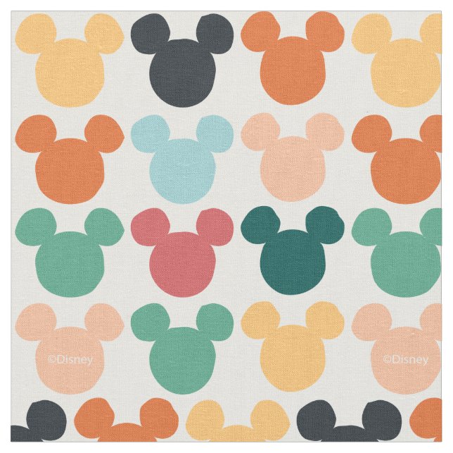 Mickey Mouse | A Colourful Repeating Logo Fabric (Close Up)