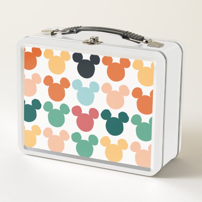 Mickey Mouse | A Colourful Repeating Logo Metal Lunch Box (Front)
