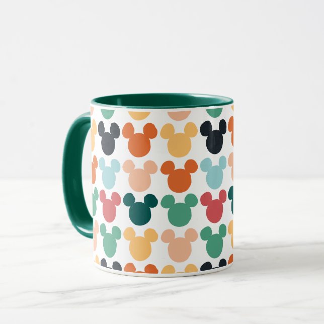 Mickey Mouse | A Colourful Repeating Logo Mug (Front Left)