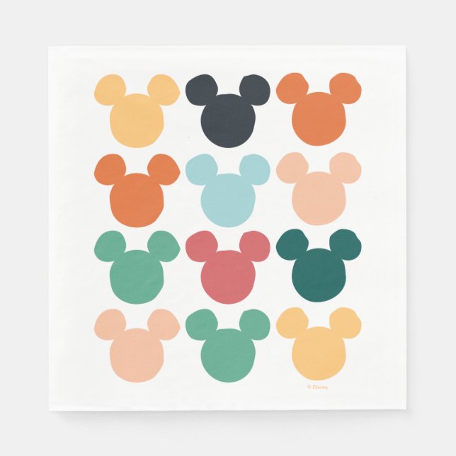 Mickey Mouse | A Colourful Repeating Logo Napkin (Front)