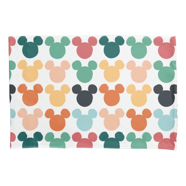 Mickey Mouse | A Colourful Repeating Logo Pillowcase (Front)