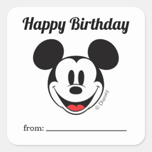 Mickey Mouse   A Gift From - Birthday Square Sticker