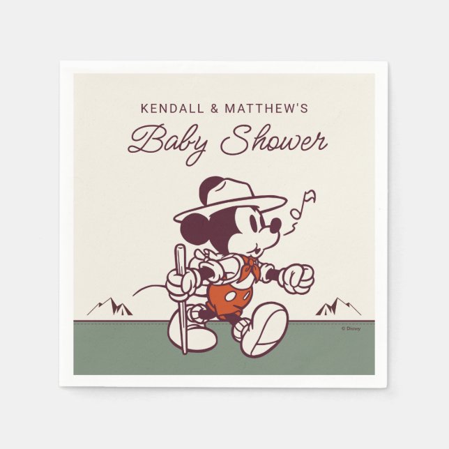 Mickey Mouse Adventure Awaits Baby Shower Napkin (Front)