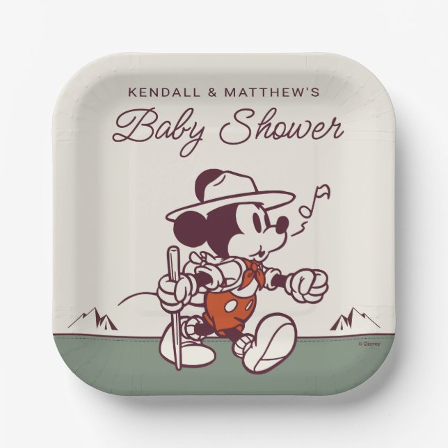 Mickey Mouse Adventure Awaits Baby Shower Paper Plate (Front)