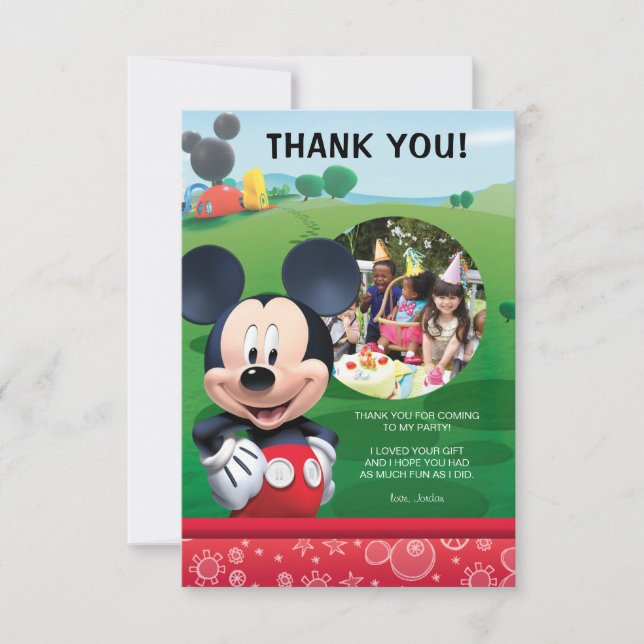 Mickey Mouse Anniversaire Merci Cartes (Devant)