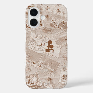 Mickey Mouse   Antique Mickey Comic Pattern iPhone 16 Case