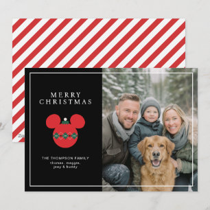 Mickey Mouse Argyle Christmas Ornament Holiday Card