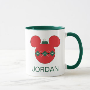 Mickey Mouse Argyle Christmas Ornament Mug