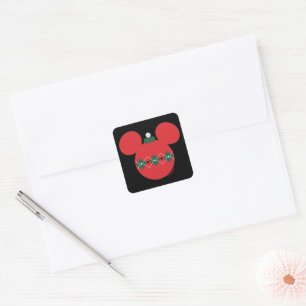 Mickey Mouse Argyle Christmas Ornament Square Sticker