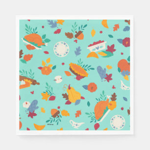 Mickey Mouse Autumn Feast Pattern Napkin