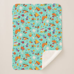 Mickey Mouse Autumn Feast Pattern Sherpa Blanket