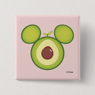 Mickey Mouse Avocado Icon 2 Inch Square Button