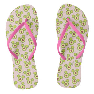 Mickey Mouse Avocado Icon Flip Flops
